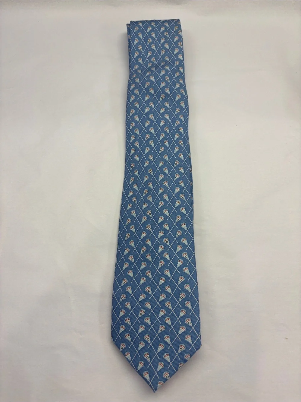 Vineyard Vines Boys Lacrosse Silk Tie Royal Blue